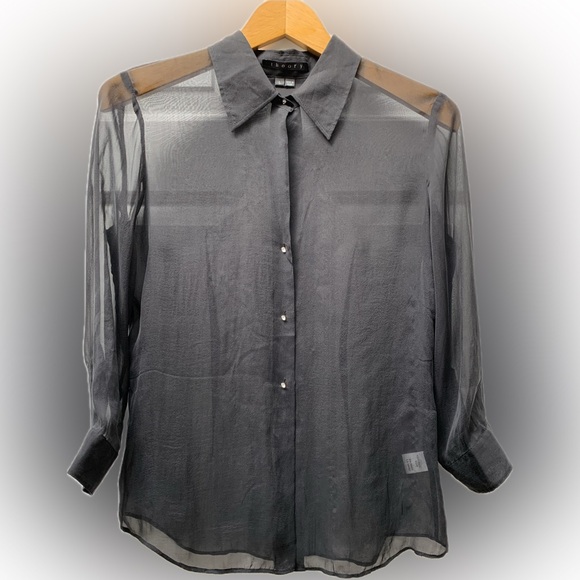 THEORY 💯 silk sheer blouse - Picture 2 of 9
